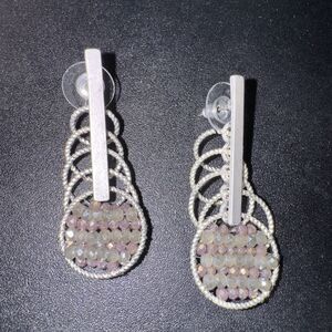 Marlyn Schiff Earrings Silver Tone Post Dangle Drop Earrings New